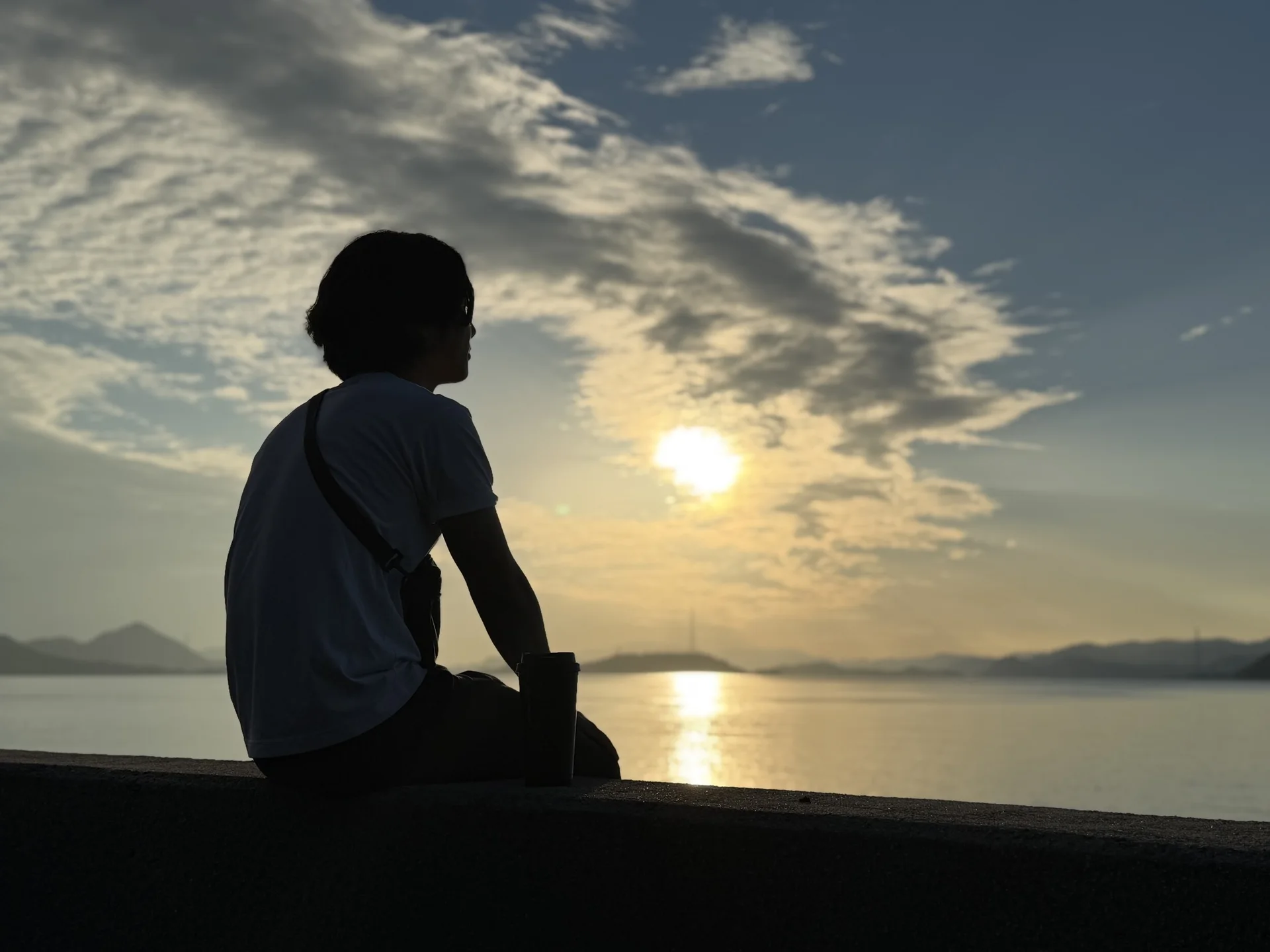 瀬戸内海に沈む夕日を眺める時間